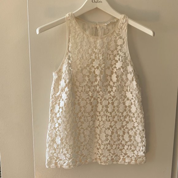Club Monaco Cream Lace Nora Top - Picture 2 of 4